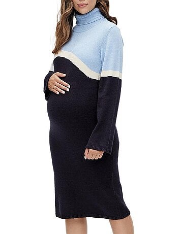 Mamalicious dames coltrui jurk blauw/zwart