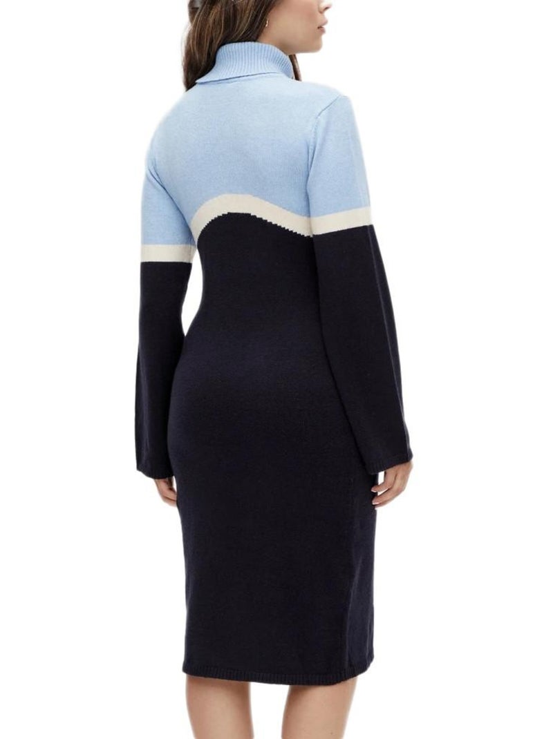 Mamalicious Dames Coltrui Jurk Blauw/Zwart Zwart - Kiabi