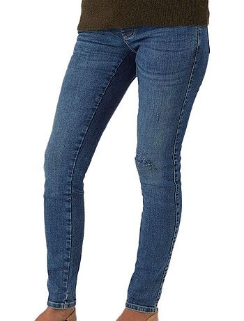 Mamalicious dames jeans regular fit blauw met destroyed details
