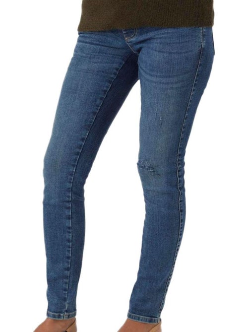 Mamalicious Dames Jeans Regular Fit Blauw met Destroyed Details - Kiabi Mamalicious Dames Jeans Regular Fit Blauw met Destroyed Details - Kiabi