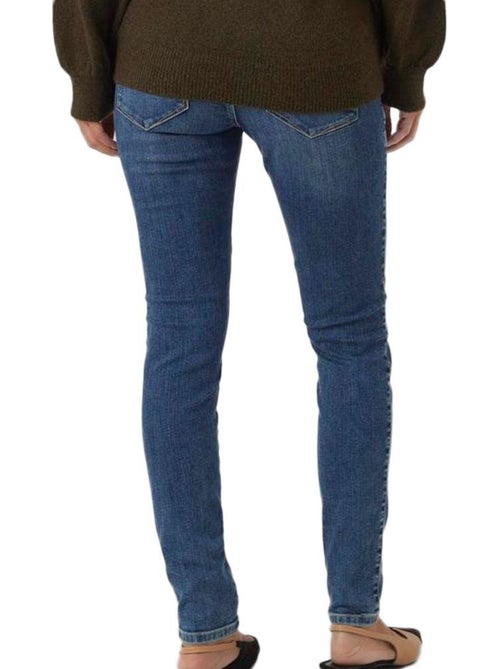 Mamalicious Dames Jeans Regular Fit Blauw met Destroyed Details - Kiabi Mamalicious Dames Jeans Regular Fit Blauw met Destroyed Details - Kiabi