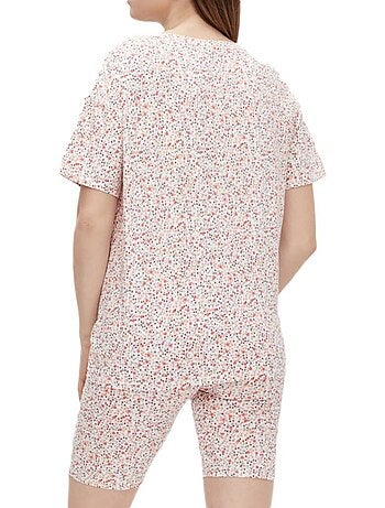 Mamalicious dames pyjama set wit met bloemenprint - bikerstijl