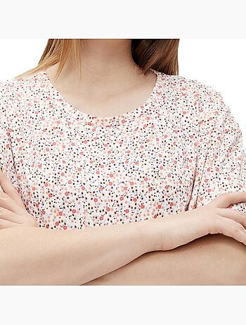 Mamalicious dames pyjama set wit met bloemenprint - bikerstijl