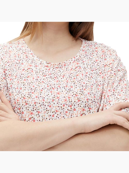 Mamalicious Dames Pyjama Set Wit met Bloemenprint - Bikerstijl - Kiabi Mamalicious Dames Pyjama Set Wit met Bloemenprint - Bikerstijl - Kiabi
