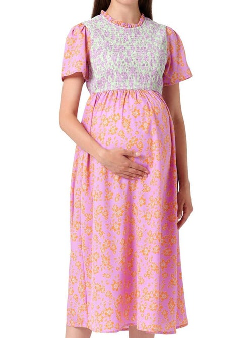 Mamalicious Dante Zwangerschapsjurk Roze/Groen voor Dames - Kiabi Mamalicious Dante Zwangerschapsjurk Roze/Groen voor Dames - Kiabi