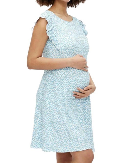 Mamalicious Flora Zwangerschapsjurk Blauw voor Dames - Kiabi Mamalicious Flora Zwangerschapsjurk Blauw voor Dames - Kiabi