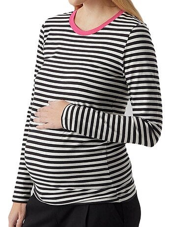 Mamalicious gisela dames t-shirt zwart/wit