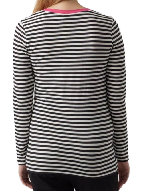 Mamalicious Gisela Dames T-shirt Zwart/Wit - Kiabi