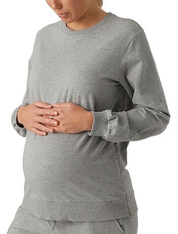 Mamalicious grijze zwangerschapstrui voor dames - comfortabele hoodie