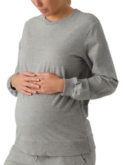 Mamalicious Grijze Zwangerschapstrui voor Dames - Comfortabele Hoodie - Kiabi Mamalicious Grijze Zwangerschapstrui voor Dames - Comfortabele Hoodie - Kiabi