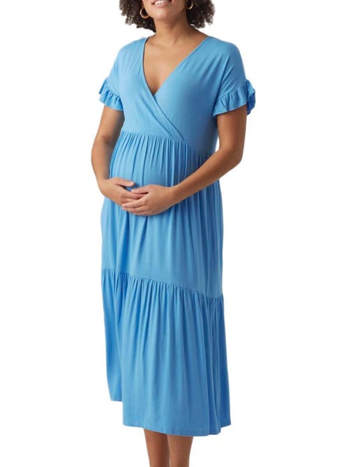 Mamalicious Helen voedingsjurk blauw voor dames - Kiabi Mamalicious Helen voedingsjurk blauw voor dames - Kiabi