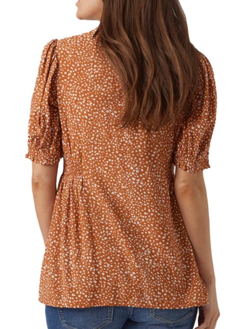 Mamalicious Hella Lia Oranje Damesblouse - Kiabi Mamalicious Hella Lia Oranje Damesblouse - Kiabi