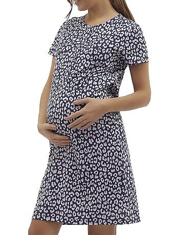 Mamalicious hira zwangerschapsnachthemd marine/paars voor dames
