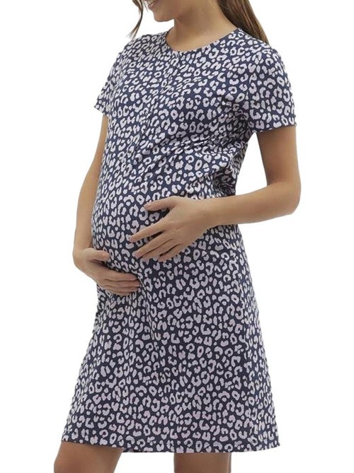 Mamalicious Hira Zwangerschapsnachthemd Marine/Paars voor Dames - Kiabi Mamalicious Hira Zwangerschapsnachthemd Marine/Paars voor Dames - Kiabi