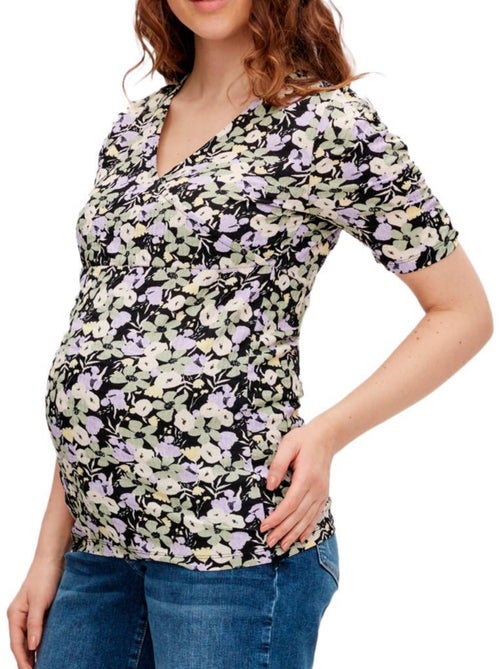 Mamalicious Janice Damesblouse - Violet, Zwart & Geel - Kiabi Mamalicious Janice Damesblouse - Violet, Zwart & Geel - Kiabi