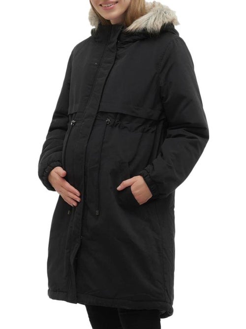 Mamalicious Jessi Zwarte Parka voor Dames - Kiabi Mamalicious Jessi Zwarte Parka voor Dames - Kiabi