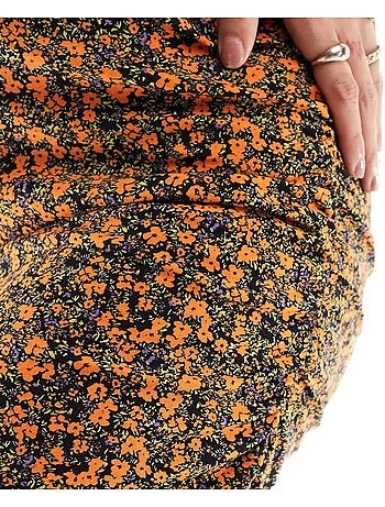 Mamalicious laura oranje/zwarte zwangerschapsjurk