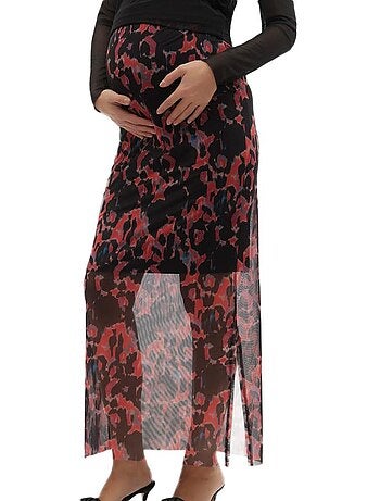 Mamalicious lella zwart/rood zwangerschapsrok dames