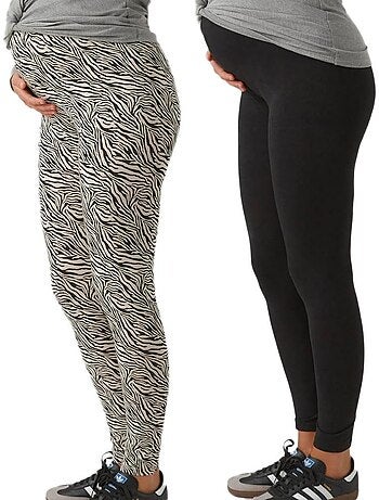 Mamalicious lemma 2-pack zwangerschapslegging beige/zwart
