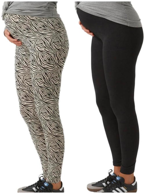 Mamalicious Lemma 2-pack Zwangerschapslegging Beige/Zwart - Kiabi Mamalicious Lemma 2-pack Zwangerschapslegging Beige/Zwart - Kiabi