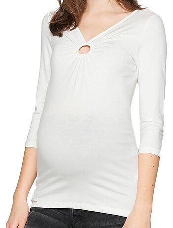 Mamalicious lemoni wit t-shirt met lange mouwen