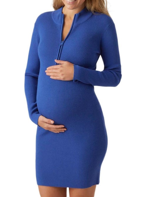 Mamalicious Lena Zwangerschapsjurk Blauw voor Dames - Kiabi Mamalicious Lena Zwangerschapsjurk Blauw voor Dames - Kiabi
