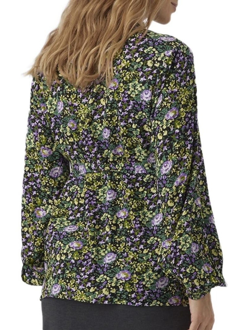 Mamalicious Lia Damesblouse Zwart/Geel Zwart - Kiabi