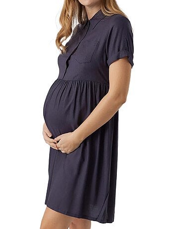 Mamalicious lia zwangerschapsjurk marineblauw