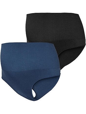 Mamalicious lilja 2-pack zwangerschapsslipjes zwart/blauw