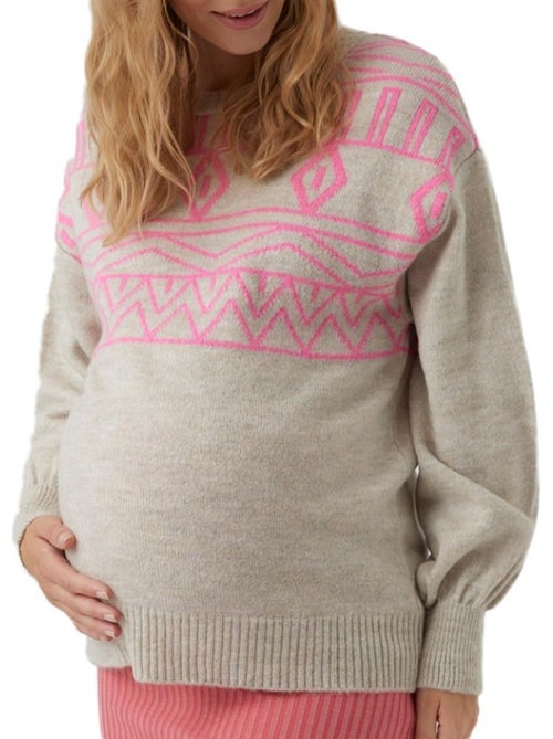 Mamalicious Lilka Ecru Dames Trui - Kiabi Mamalicious Lilka Ecru Dames Trui - Kiabi