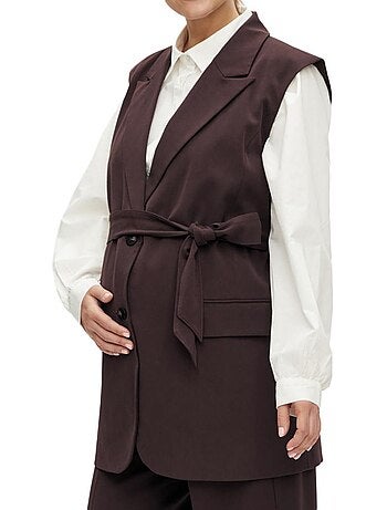 Mamalicious lora damesvest bruin - comfortabel zwangerschapsvest