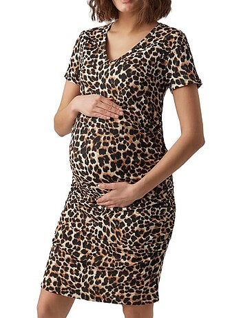 Mamalicious meju zwart/bruin zwangerschapsjurk voor dames