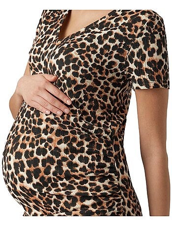 Mamalicious meju zwart/bruin zwangerschapsjurk voor dames