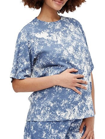 Mamalicious mlstine dames t-shirt blauw/wit