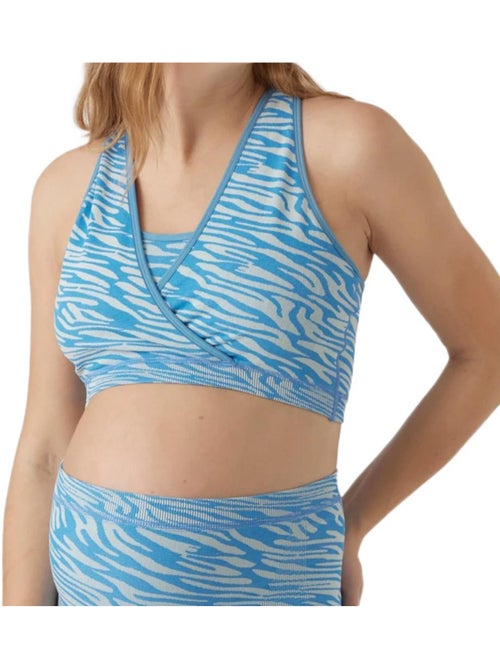Mamalicious Nava voedingsbeha blauw/wit voor dames - Kiabi