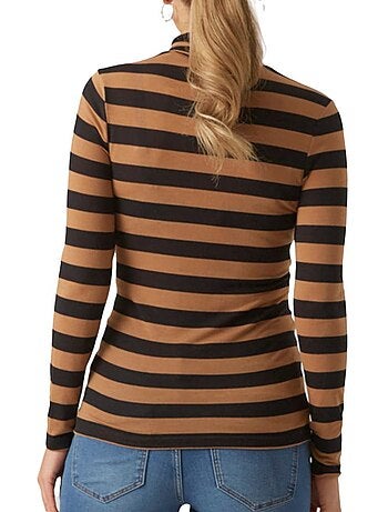 Mamalicious nellie dames t-shirt met lange mouwen oranje/zwart
