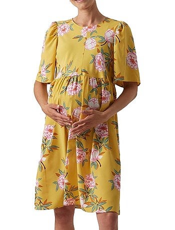 Mamalicious palma gele zwangerschapsjurk