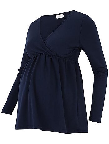 Mamalicious peppi marineblauwe blouse voor dames