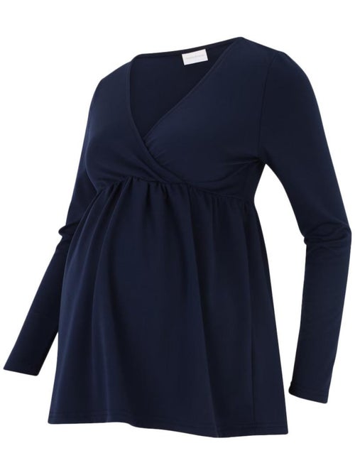 Mamalicious Peppi Marineblauwe Blouse voor Dames - Kiabi Mamalicious Peppi Marineblauwe Blouse voor Dames - Kiabi