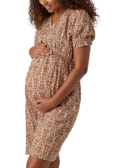 Mamalicious Rita Zwangerschaps Playsuit Bruin/Wit - Kiabi Mamalicious Rita Zwangerschaps Playsuit Bruin/Wit - Kiabi