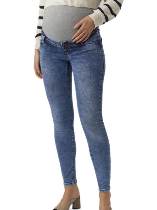Mamalicious Roma Slim Fit Dames Jeans - Blauw - Kiabi Mamalicious Roma Slim Fit Dames Jeans - Blauw - Kiabi