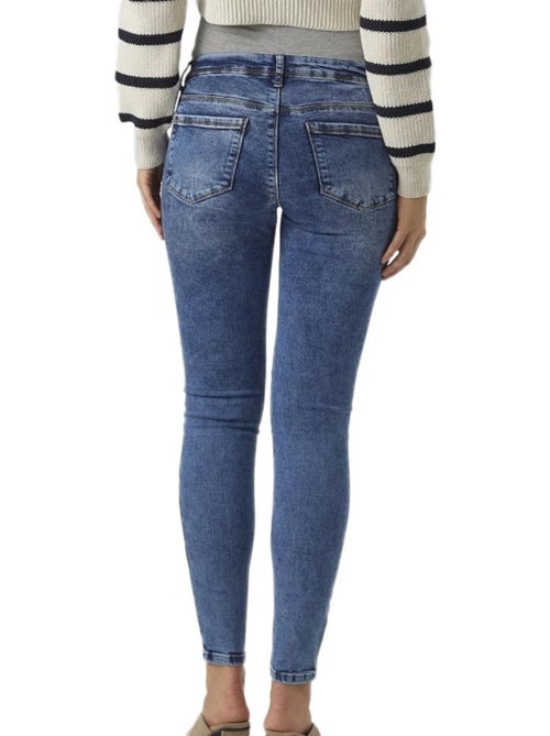 Mamalicious Roma Slim Fit Dames Jeans - Blauw - Kiabi Mamalicious Roma Slim Fit Dames Jeans - Blauw - Kiabi