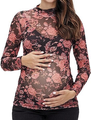 Mamalicious sharon zwart/rood dames top