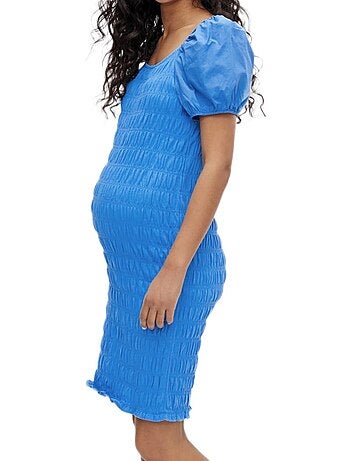 Mamalicious vigdis zwangerschapsjurk blauw voor dames