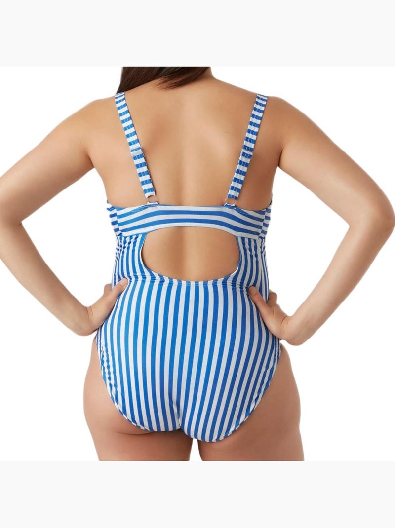 Mamalicious Zaga Zwangerschapsbadpak Wit/Blauw voor Dames Blauw - Kiabi