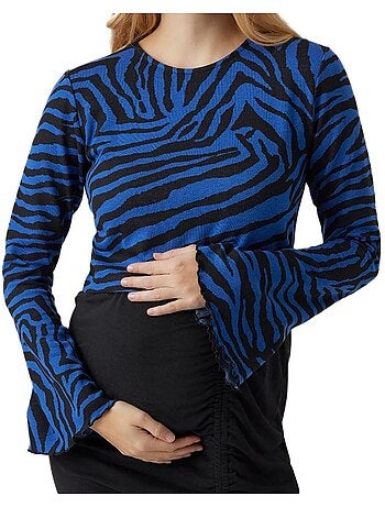 Mamalicious zille zwart/blauw zwangerschap t-shirt voor dames
