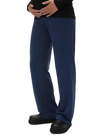 Mamalicious zwangerschapsbroek marineblauw dames wide leg