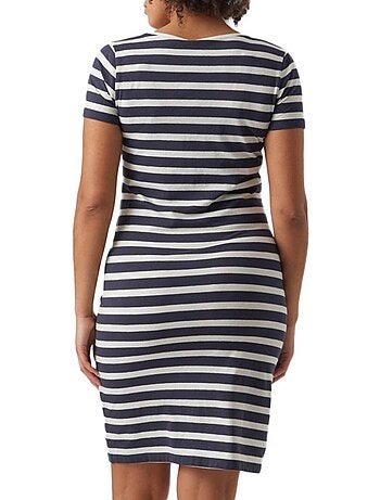 Mamalicious zwangerschapsjurk marineblauw/wit 20017376