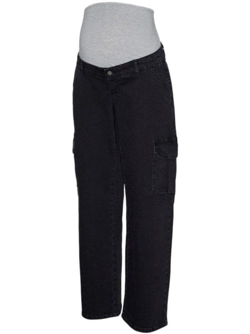 Mamalicious Zwarte Cargo Jeans Dames - Wide Leg - Kiabi Mamalicious Zwarte Cargo Jeans Dames - Wide Leg - Kiabi