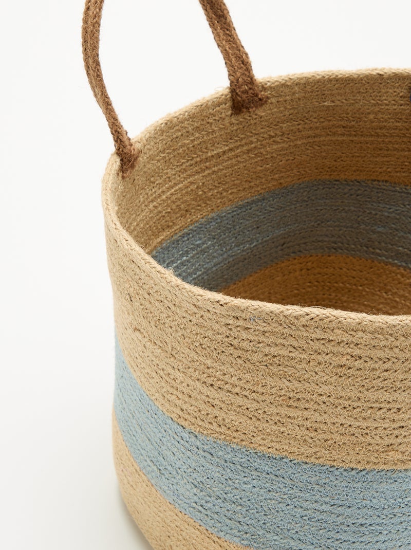 Mand van jute met draaghengsels Blauw - Kiabi
